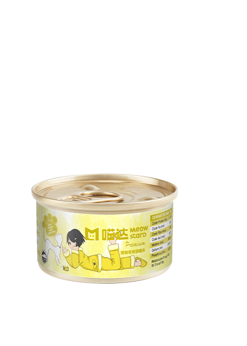 Premium系列高汤猫罐头-新鲜鸡肉鱿鱼卷配方